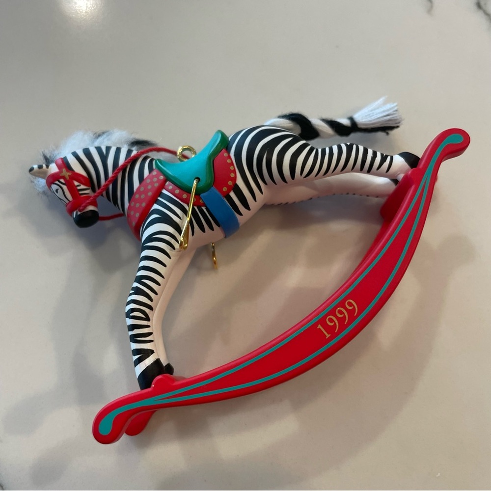 Hallmark 1999 Christmas Ornament Zebra Fantasy Rocking Horse